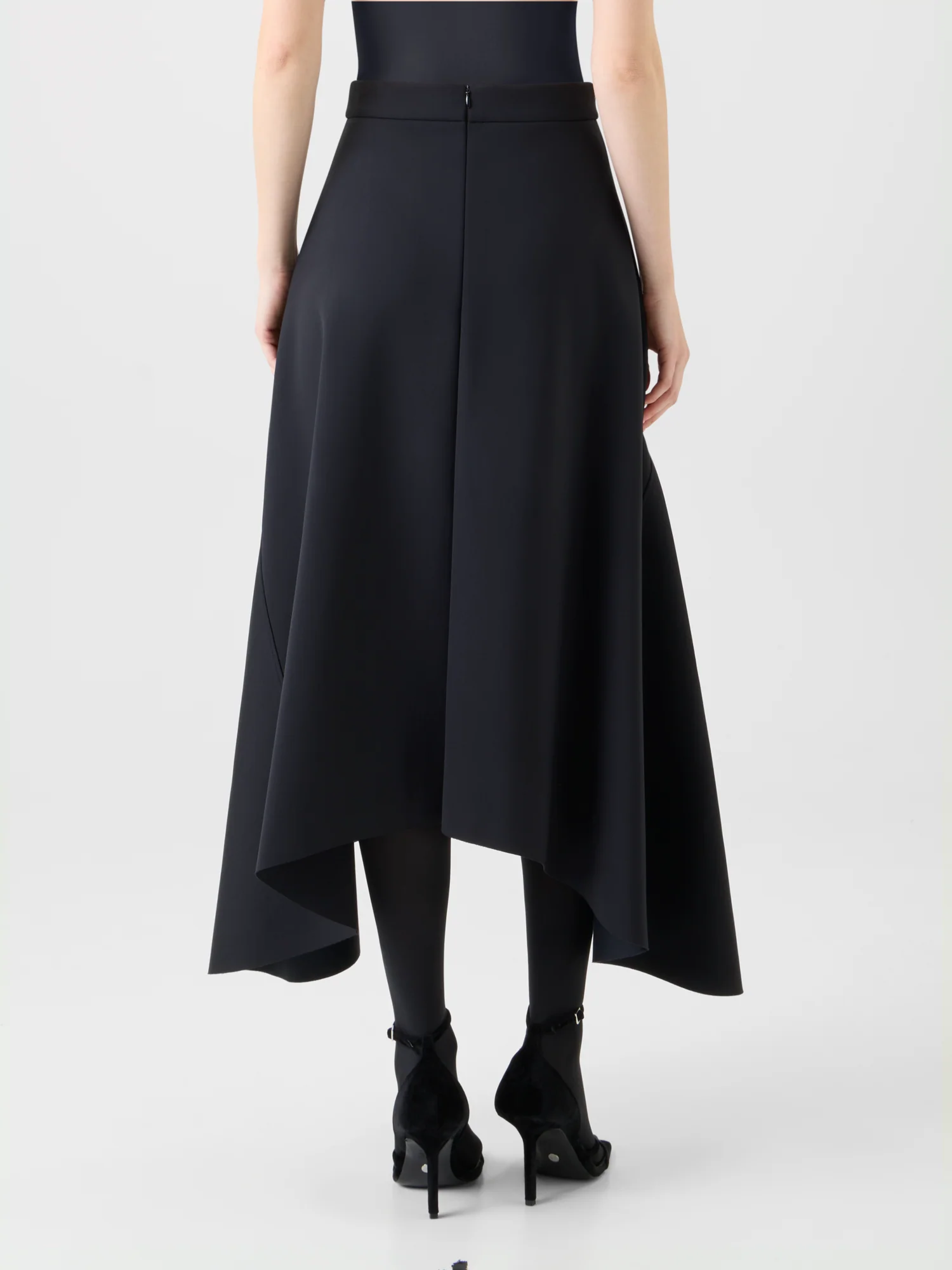 Asymmetrical A-Line Neoprene Handkerchief Skirt - Image 4