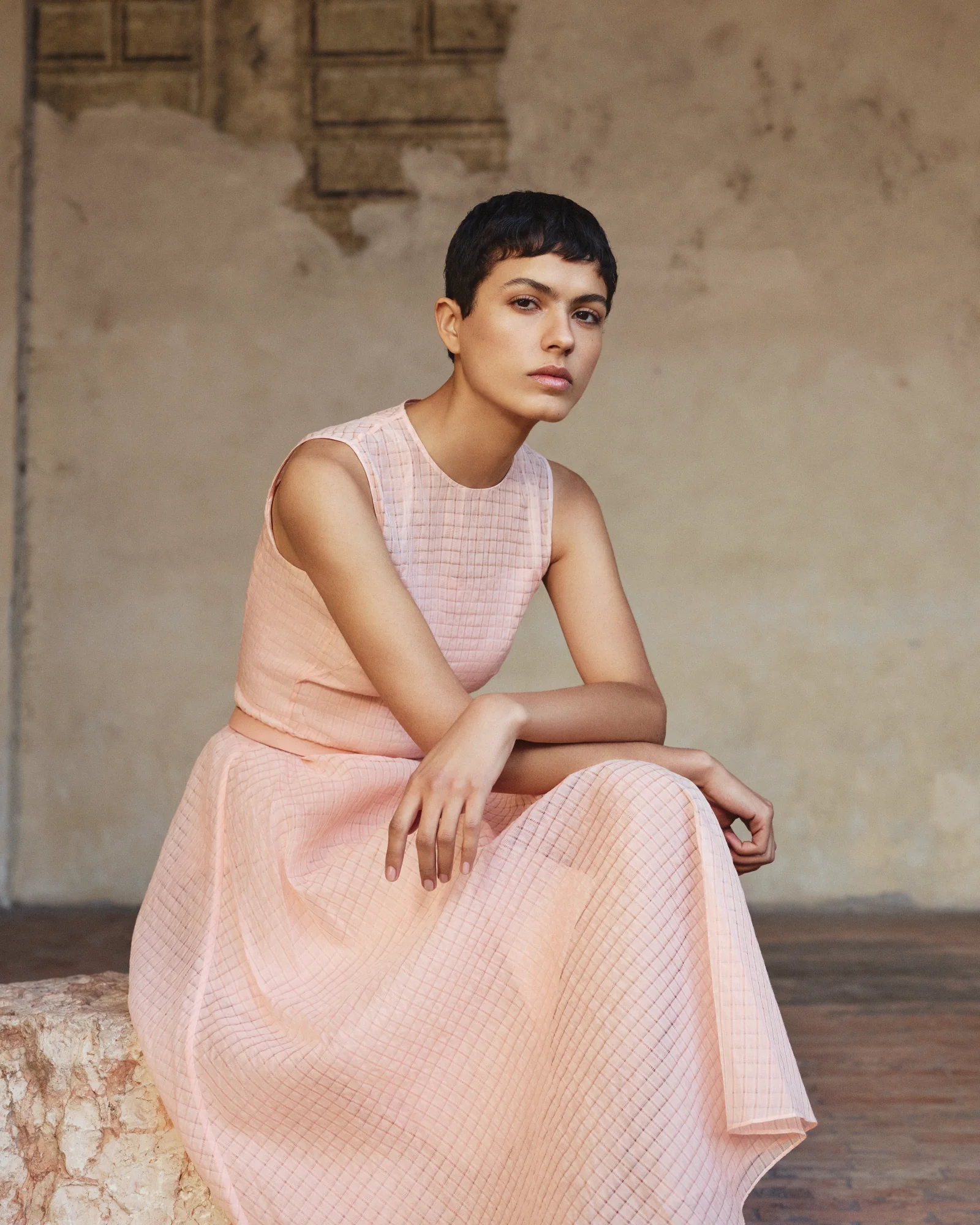 Fit-and-Flare Midi Dress in Cotton Organza - Image 5