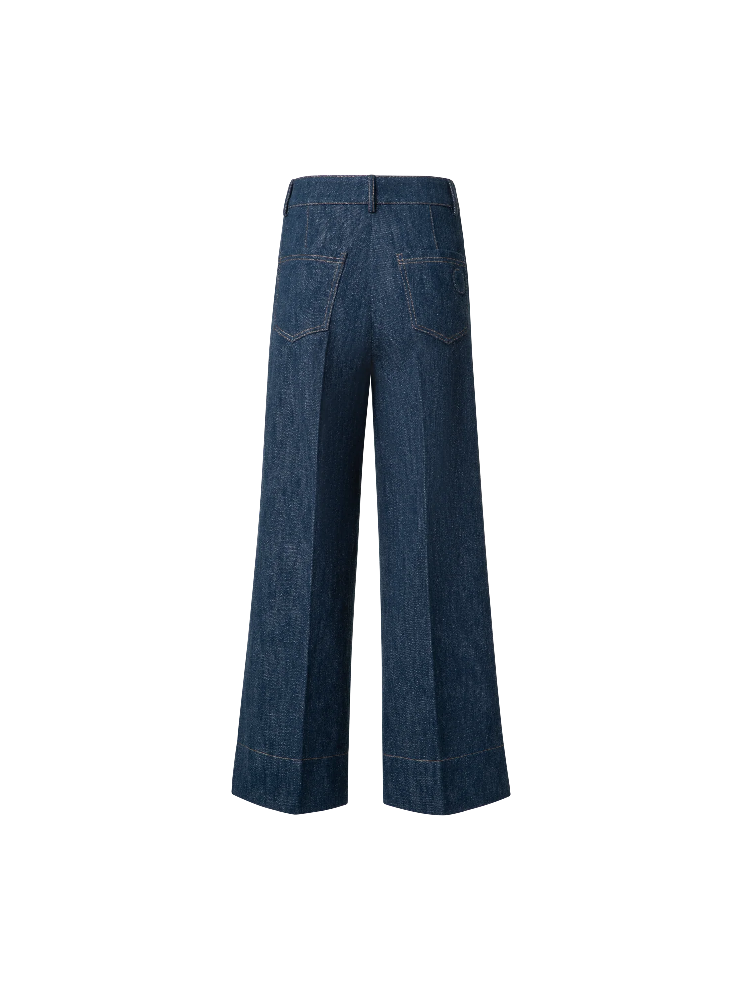 Cropped Wide Cotton Wool Denim Pants - Image 4