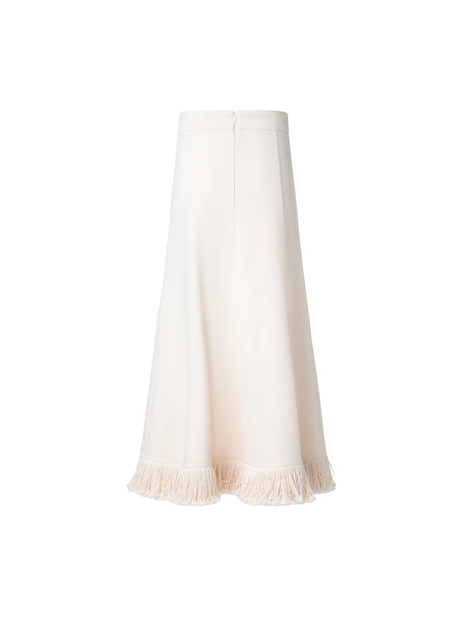 Denim Midi Skirt with Fringes - Image 4