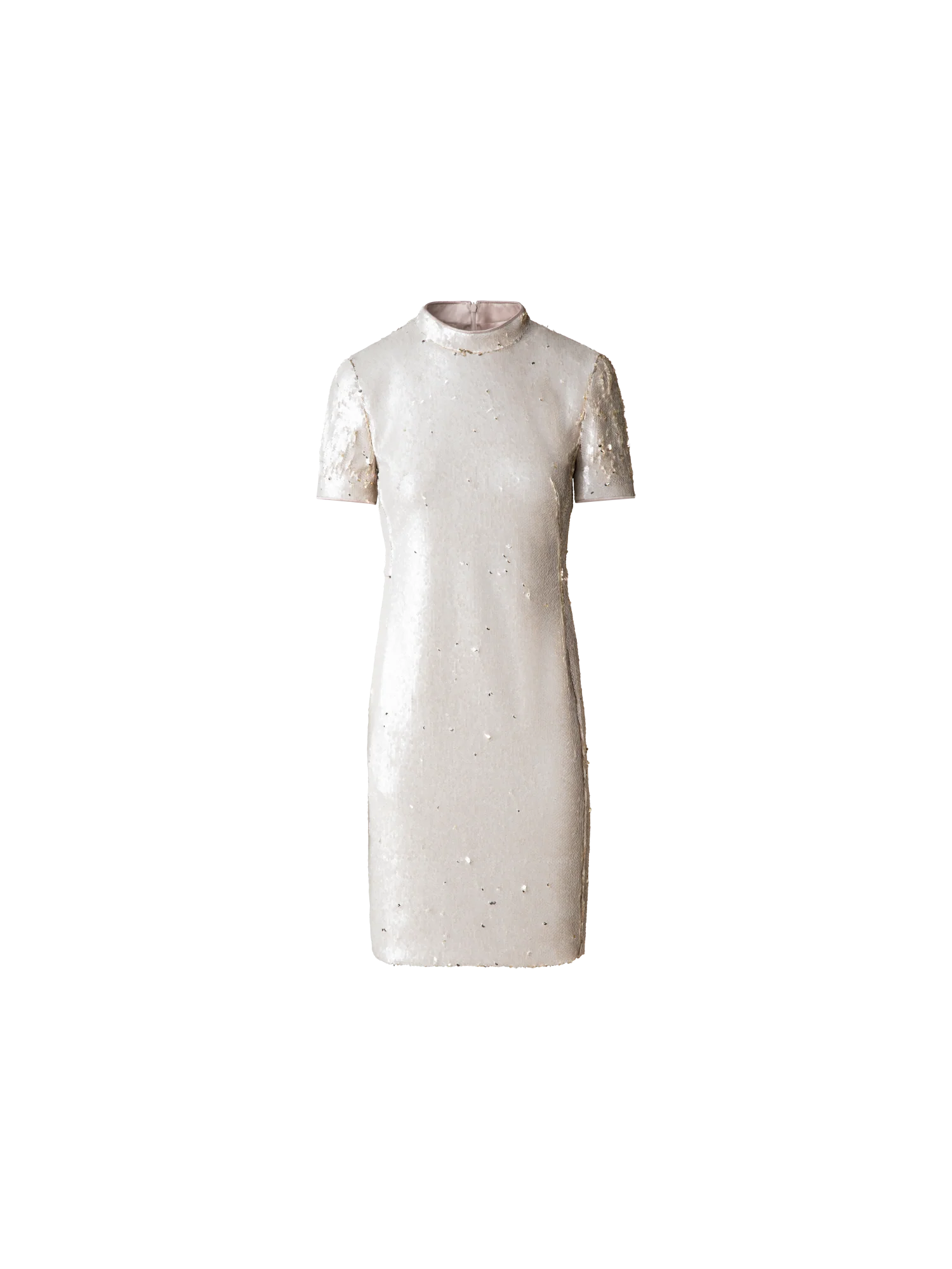 Dual Sequined Sheath Dress with Short Sleeves - Image 5