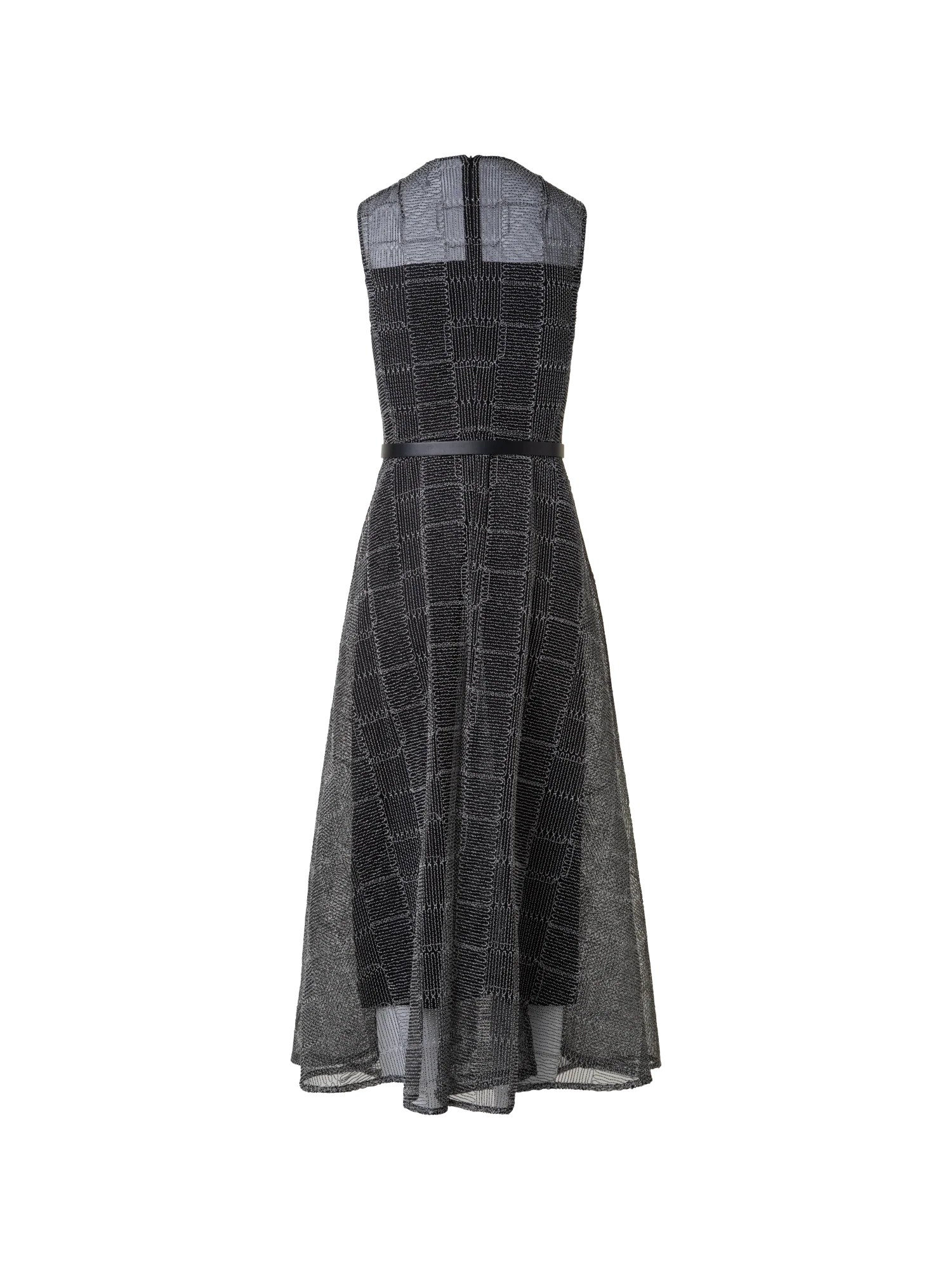 Fit and Flare Squares on Tulle Midi Dress - Image 4