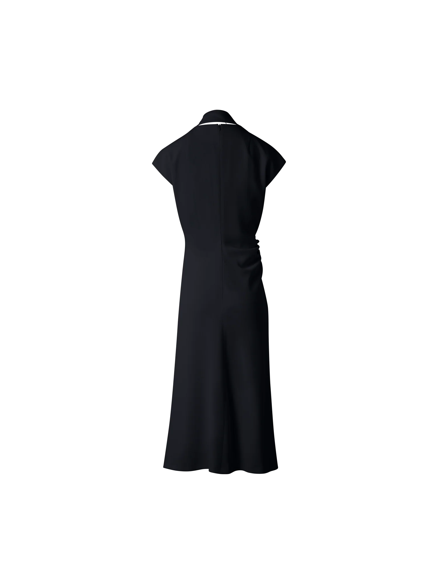 Fitted Midi Dress with Detachable Bow - Image 3