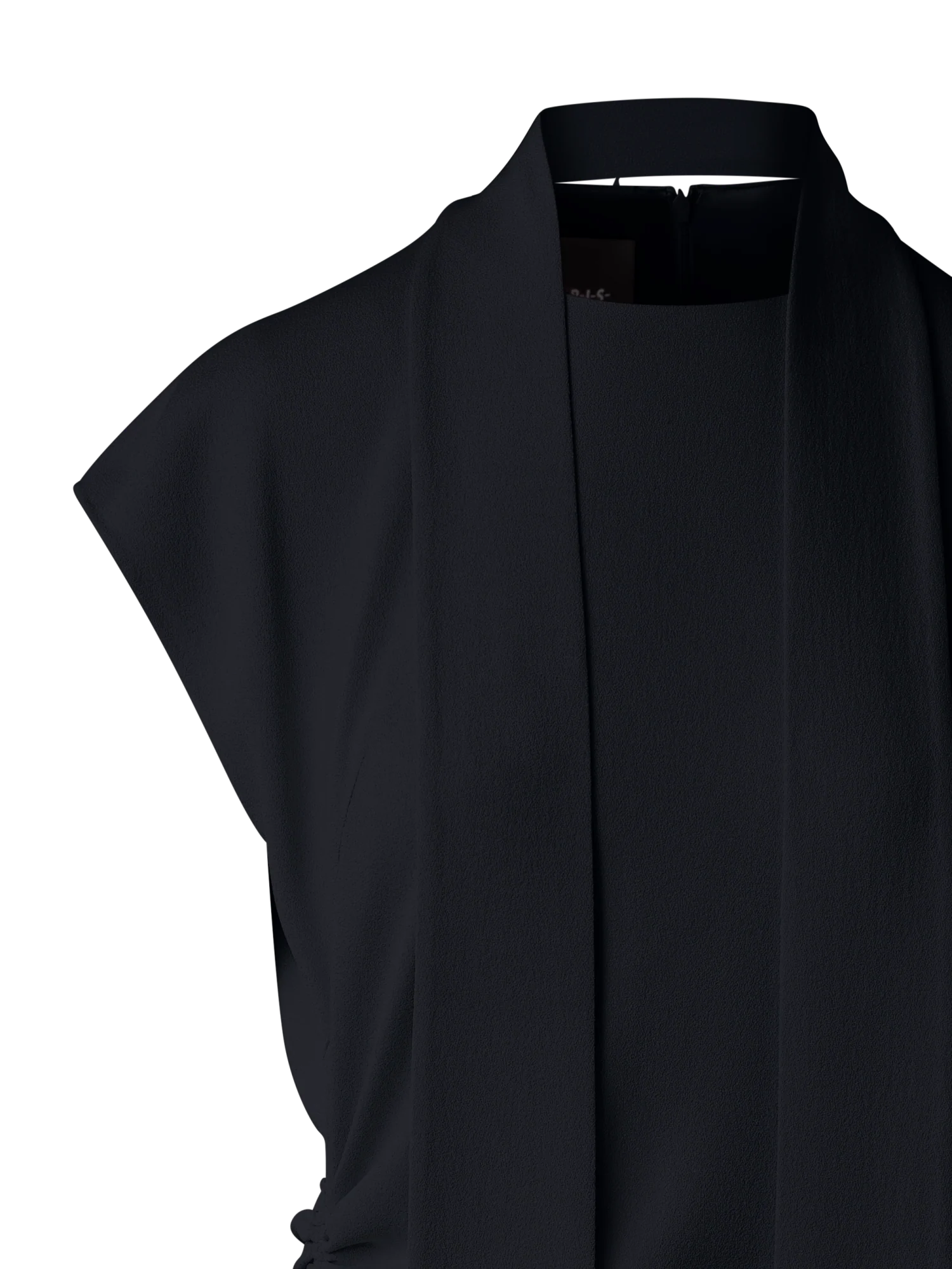 Fitted Midi Dress with Detachable Bow - Image 4