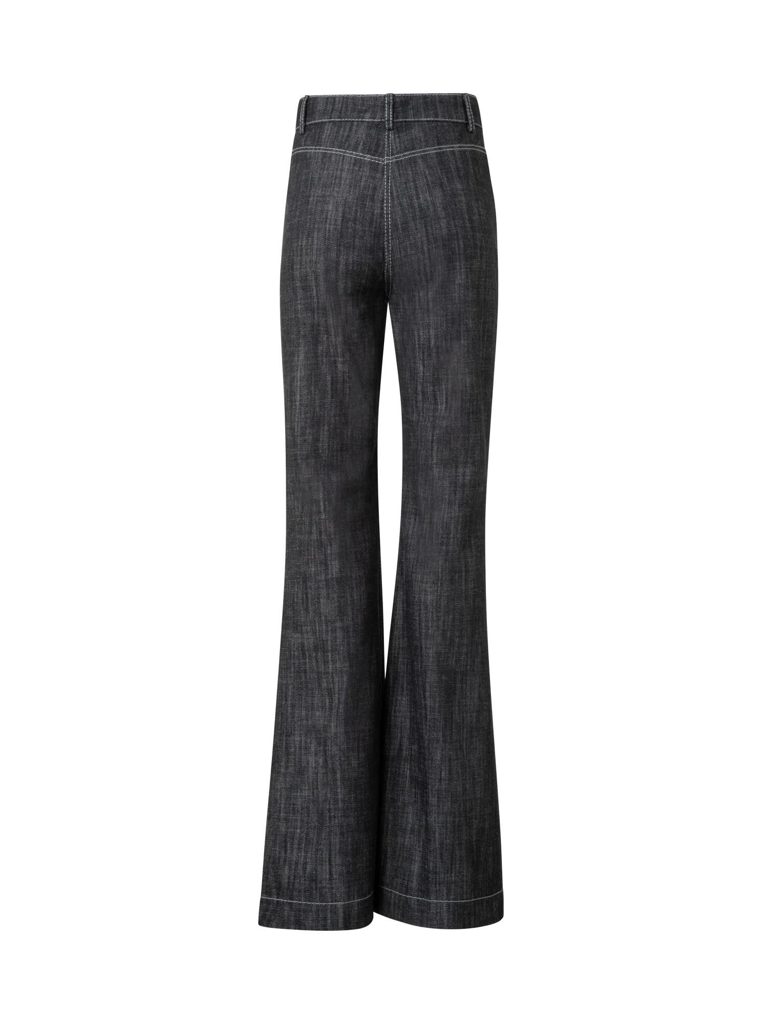 High Waisted Flared Cotton Denim Pants - Image 4