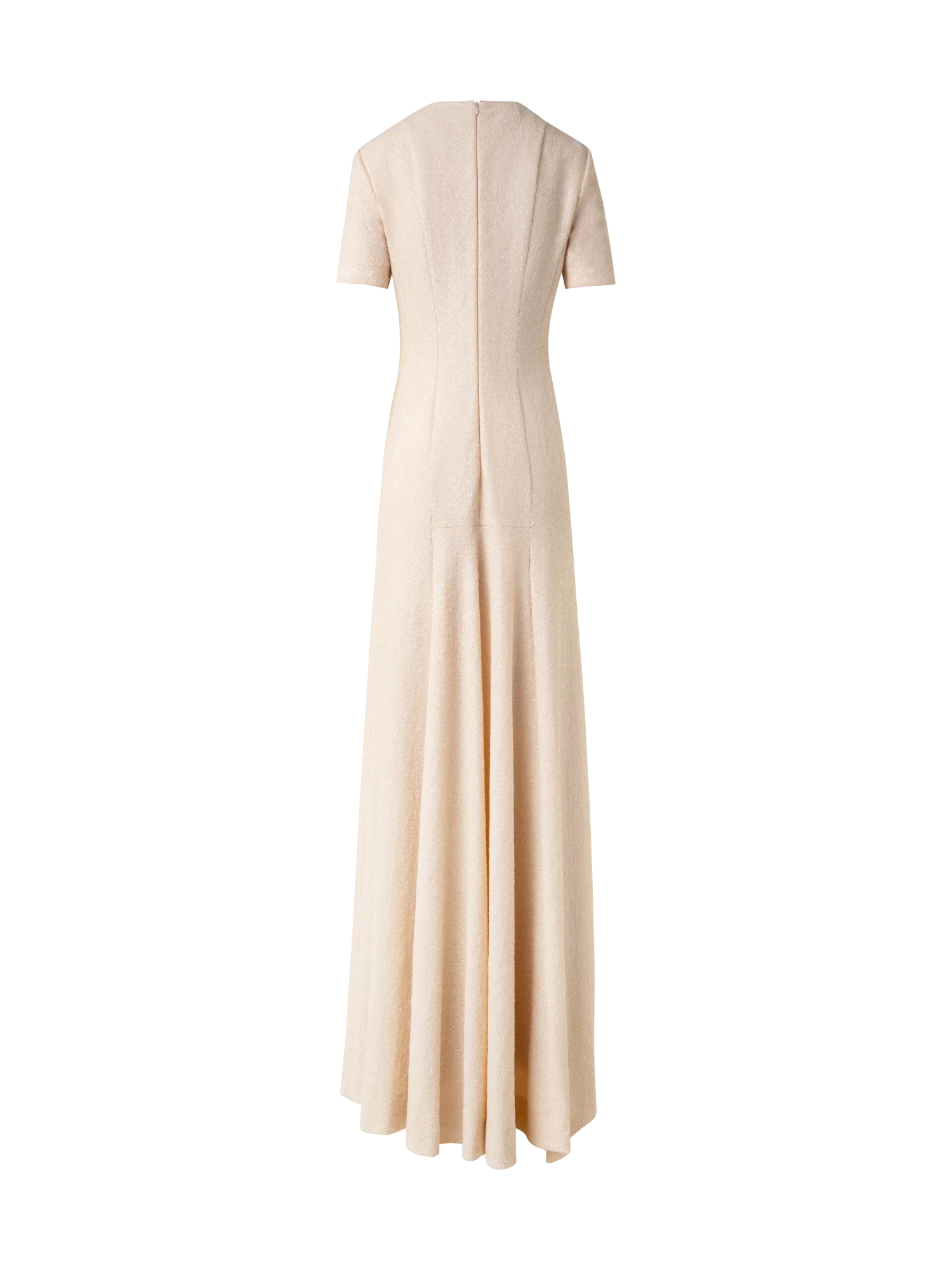 Long Sequined Evening Gown with Short Sleeves - Image 3