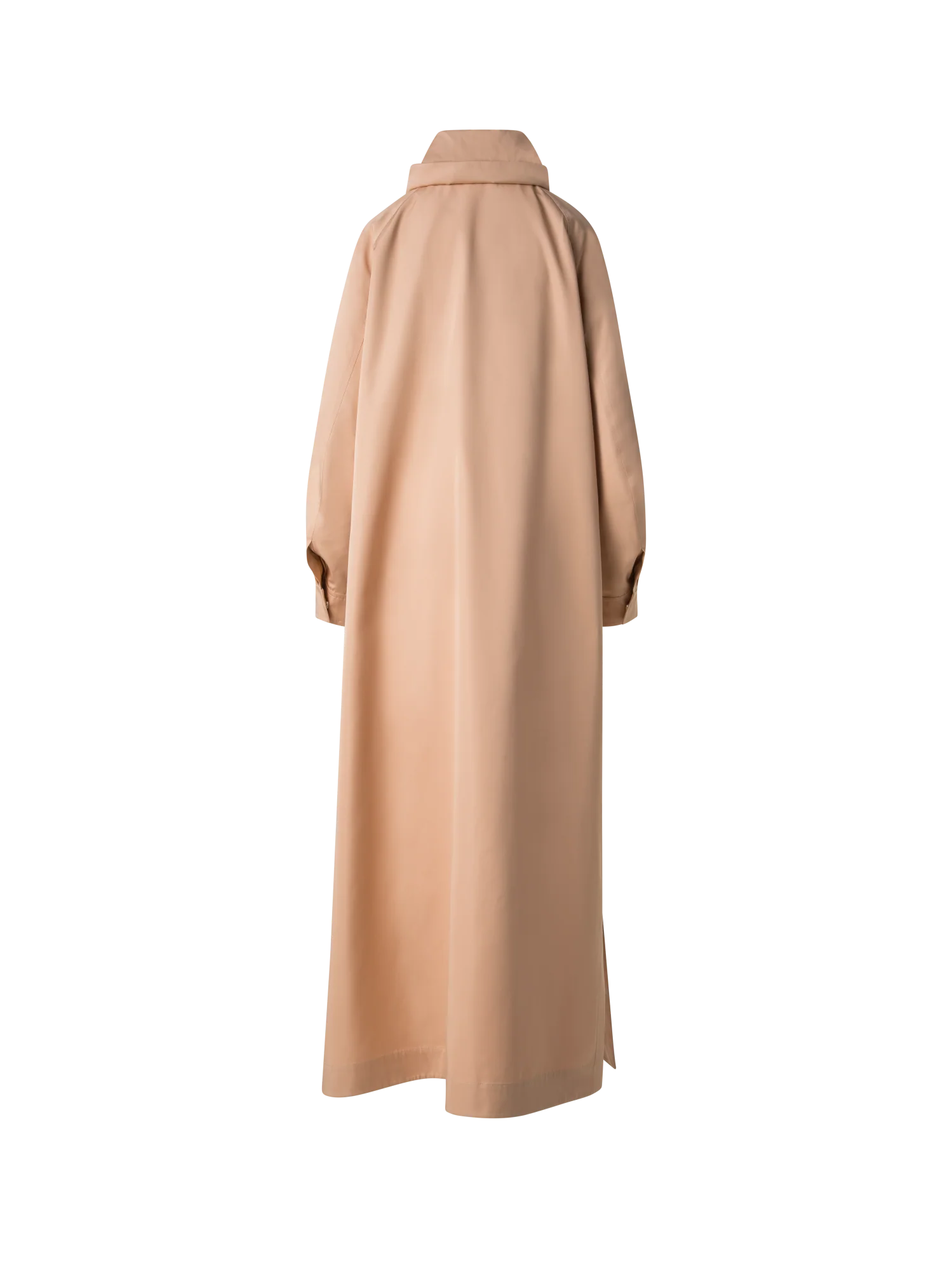 Maxi Coat in Water Repellent Silk Poplin - Image 4