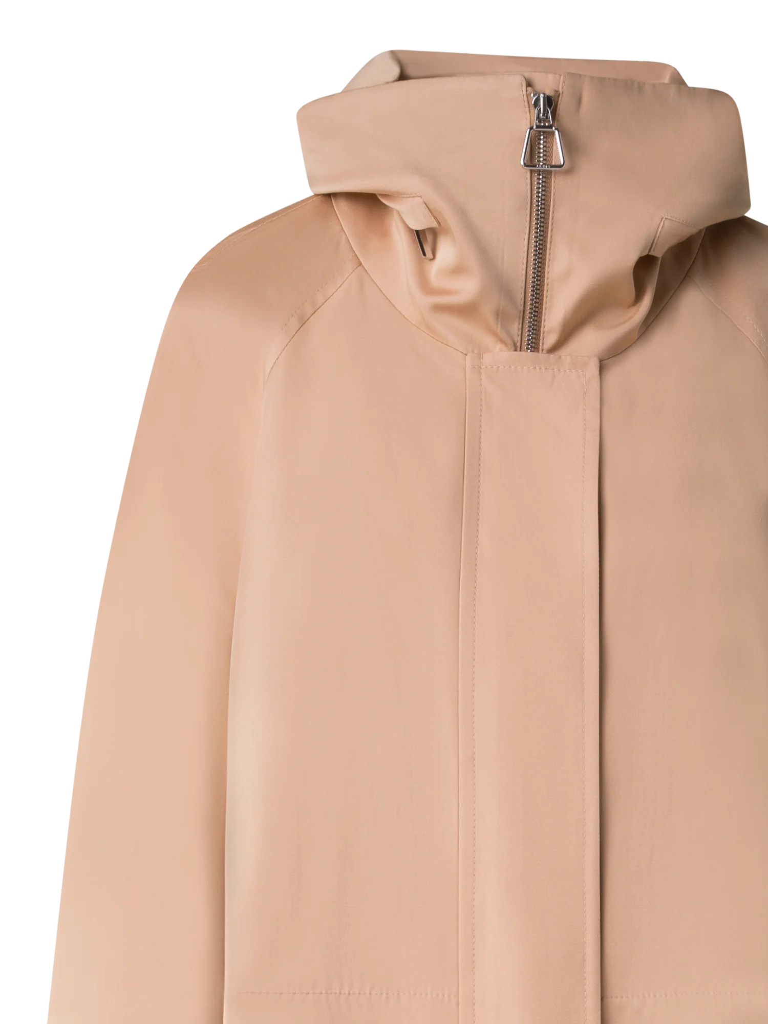 Maxi Coat in Water Repellent Silk Poplin - Image 6