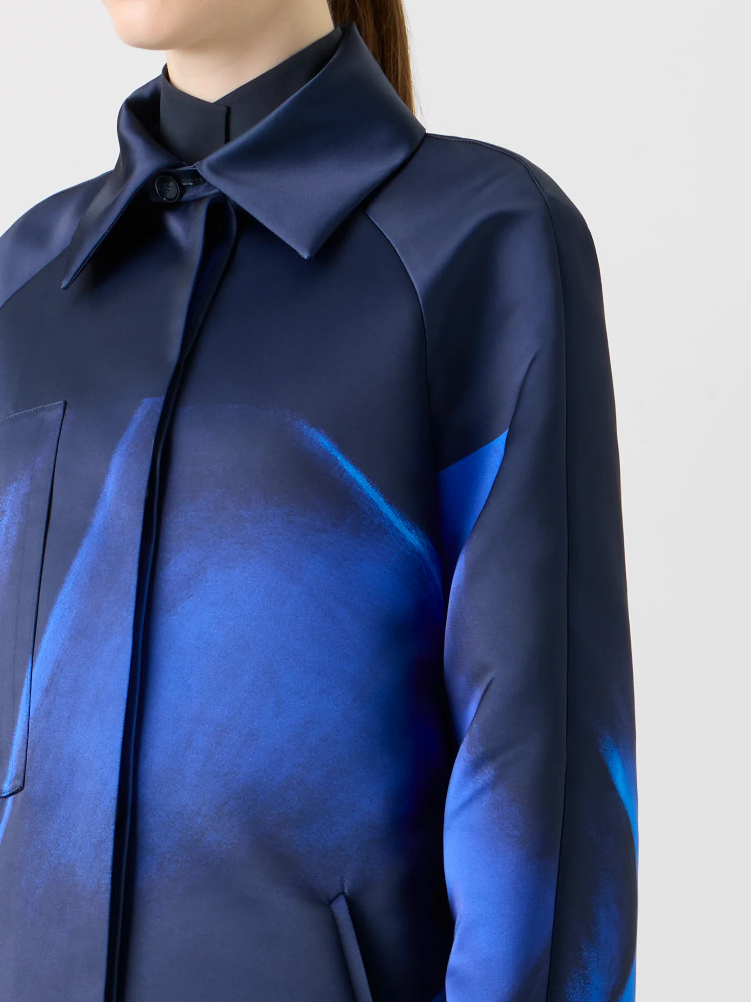 Oversized Coat in Alyson's Cyanotype Print - Image 4