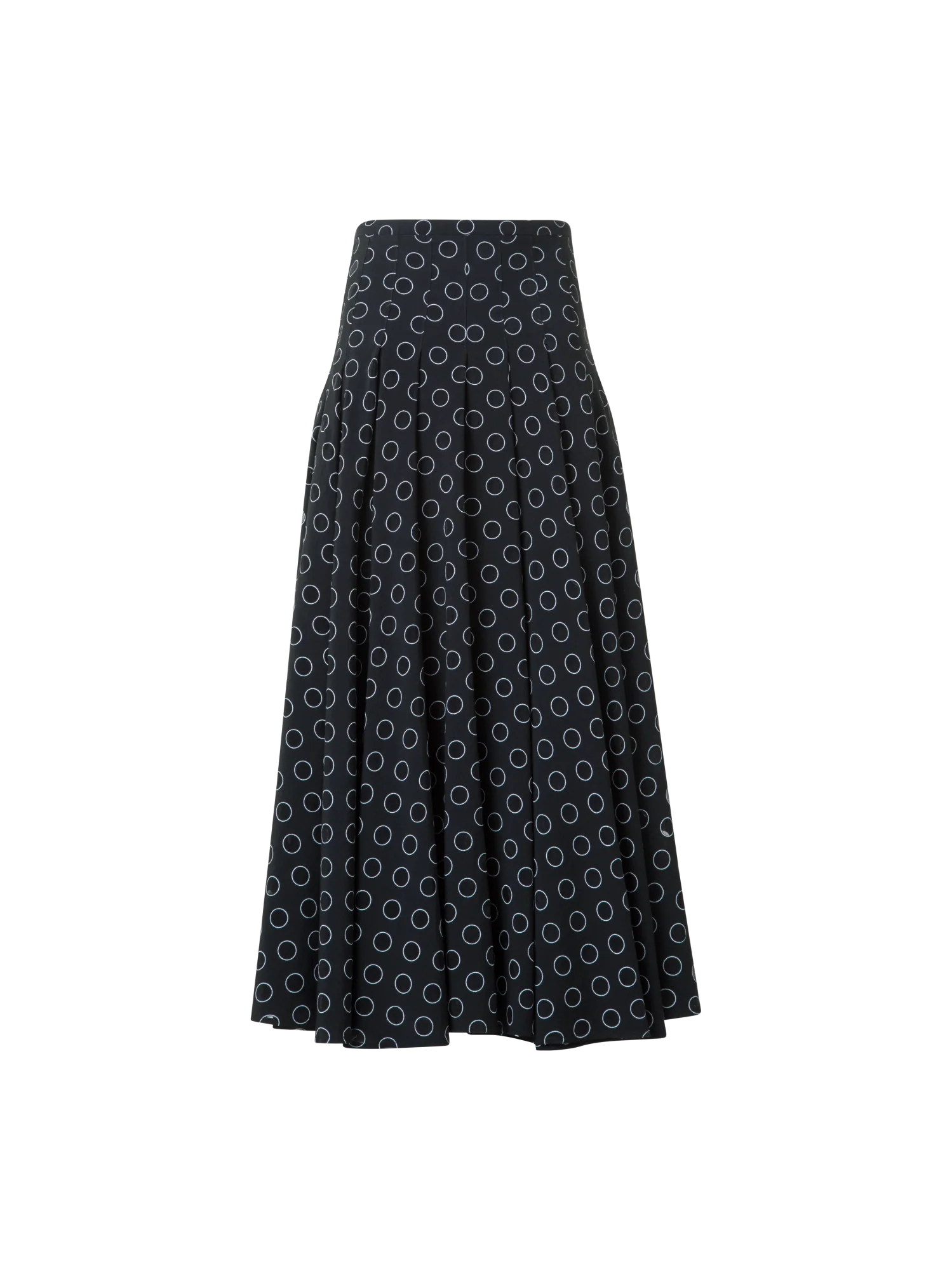 Pleated Midi Skirt in Polka Dot Organzino - Image 4