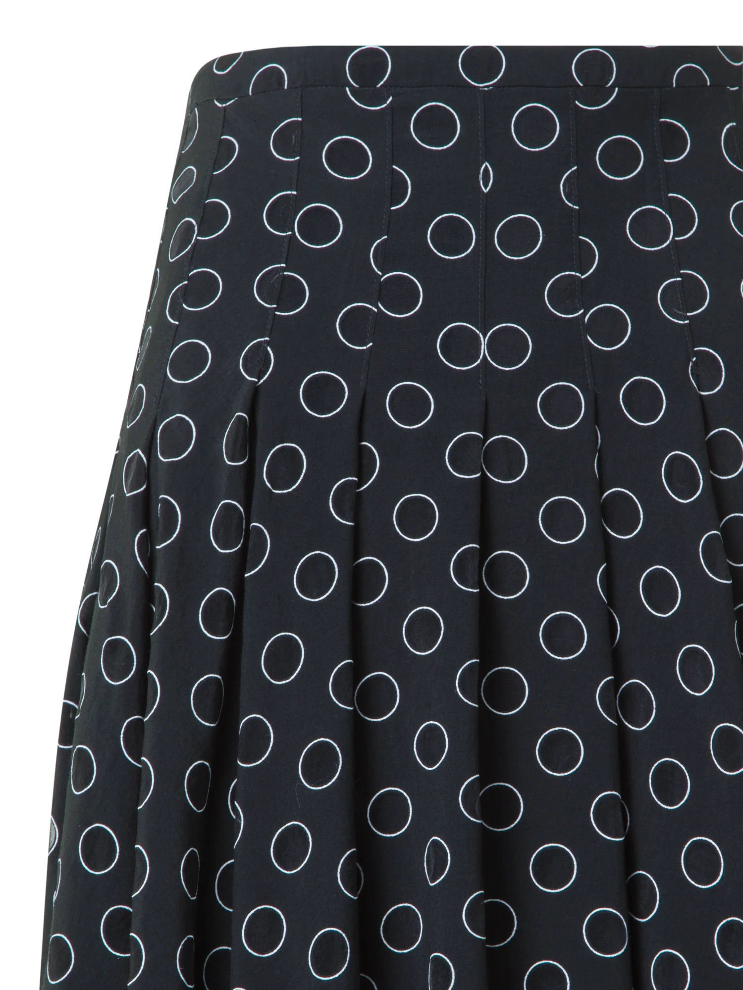 Pleated Midi Skirt in Polka Dot Organzino - Image 5