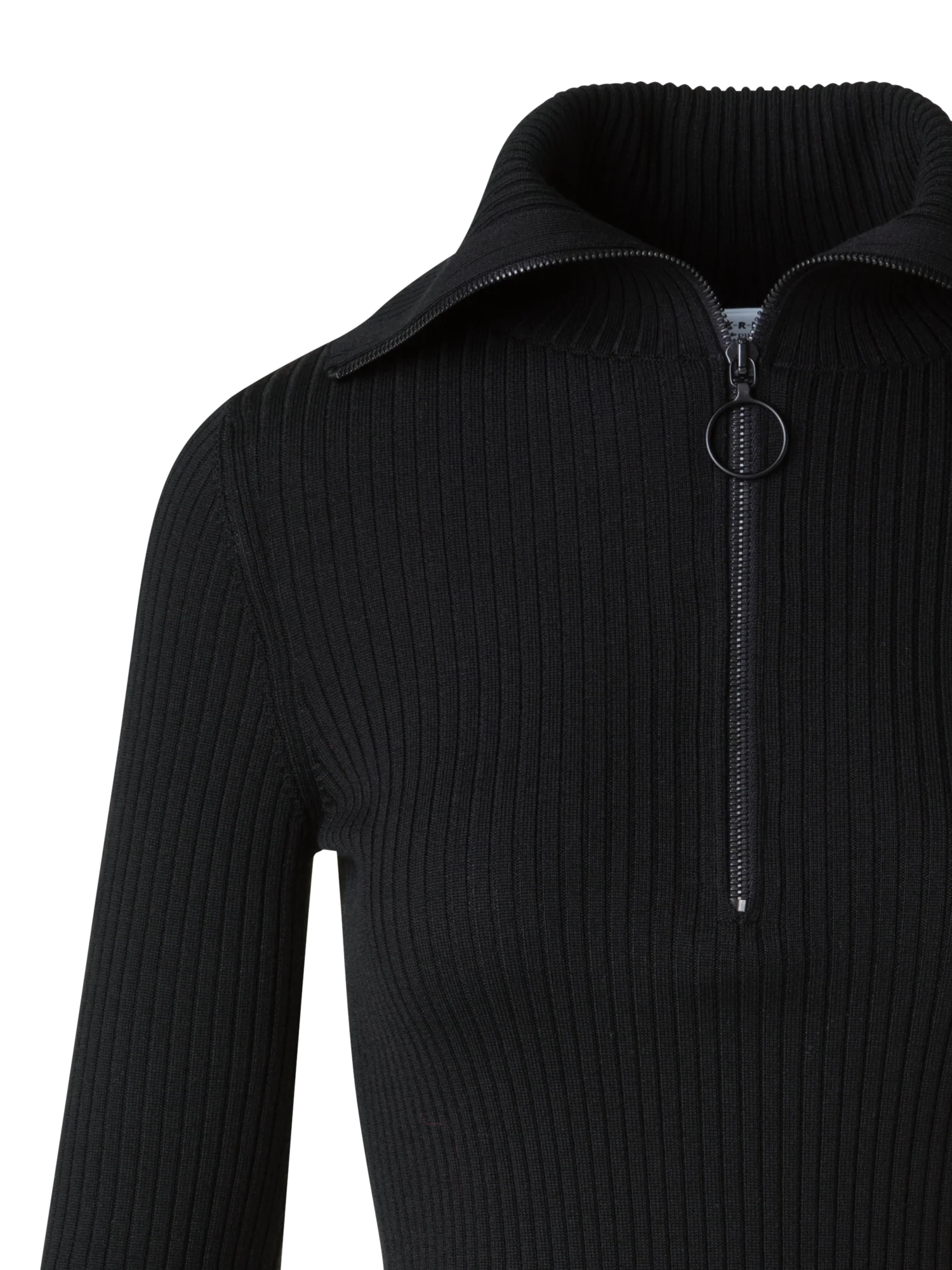Sailor Collar Merino Wool Rib Half-Zip Sweater - Image 3