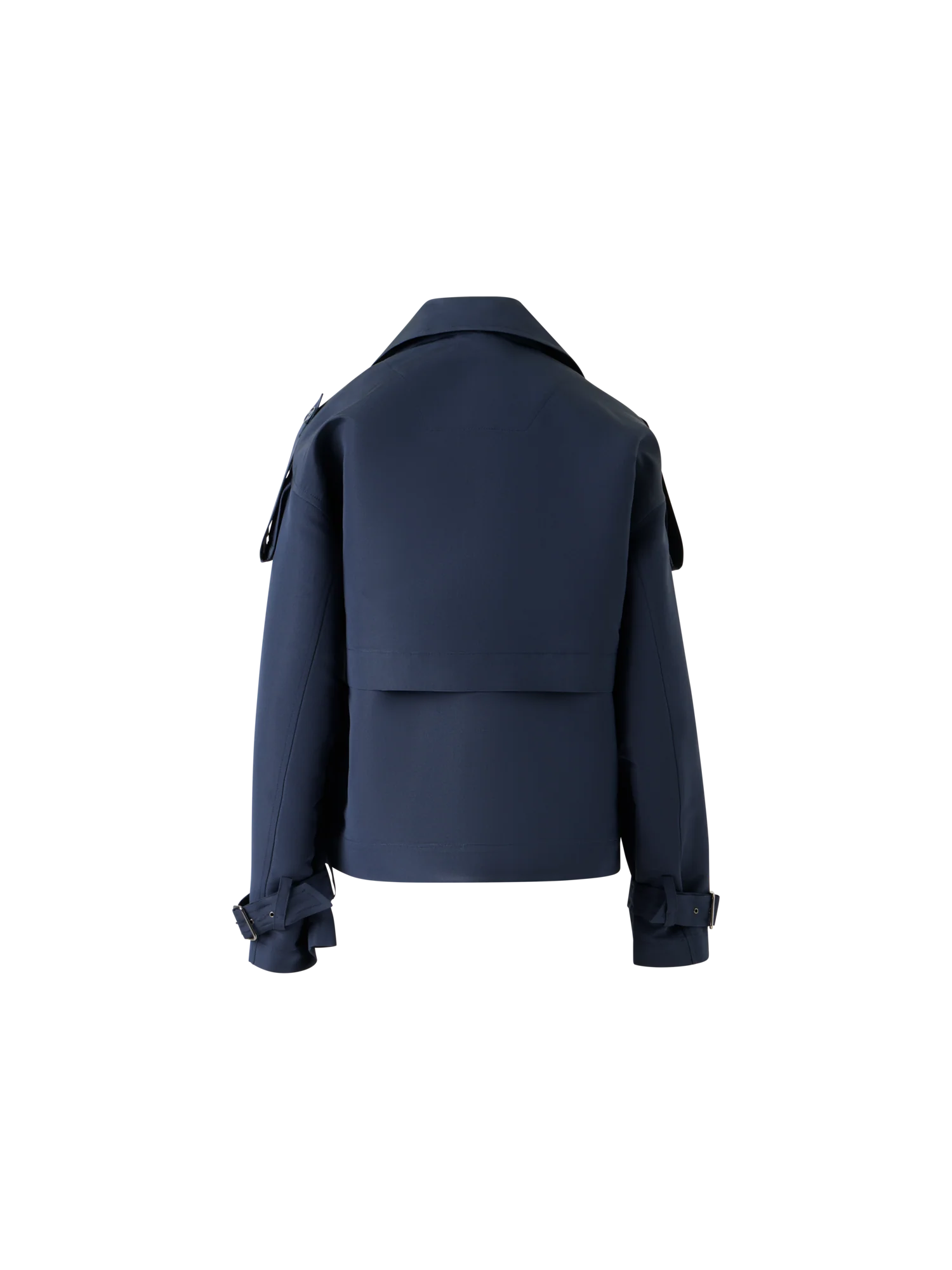 Short Silk Trench Coat with Removable Bolero - Image 7