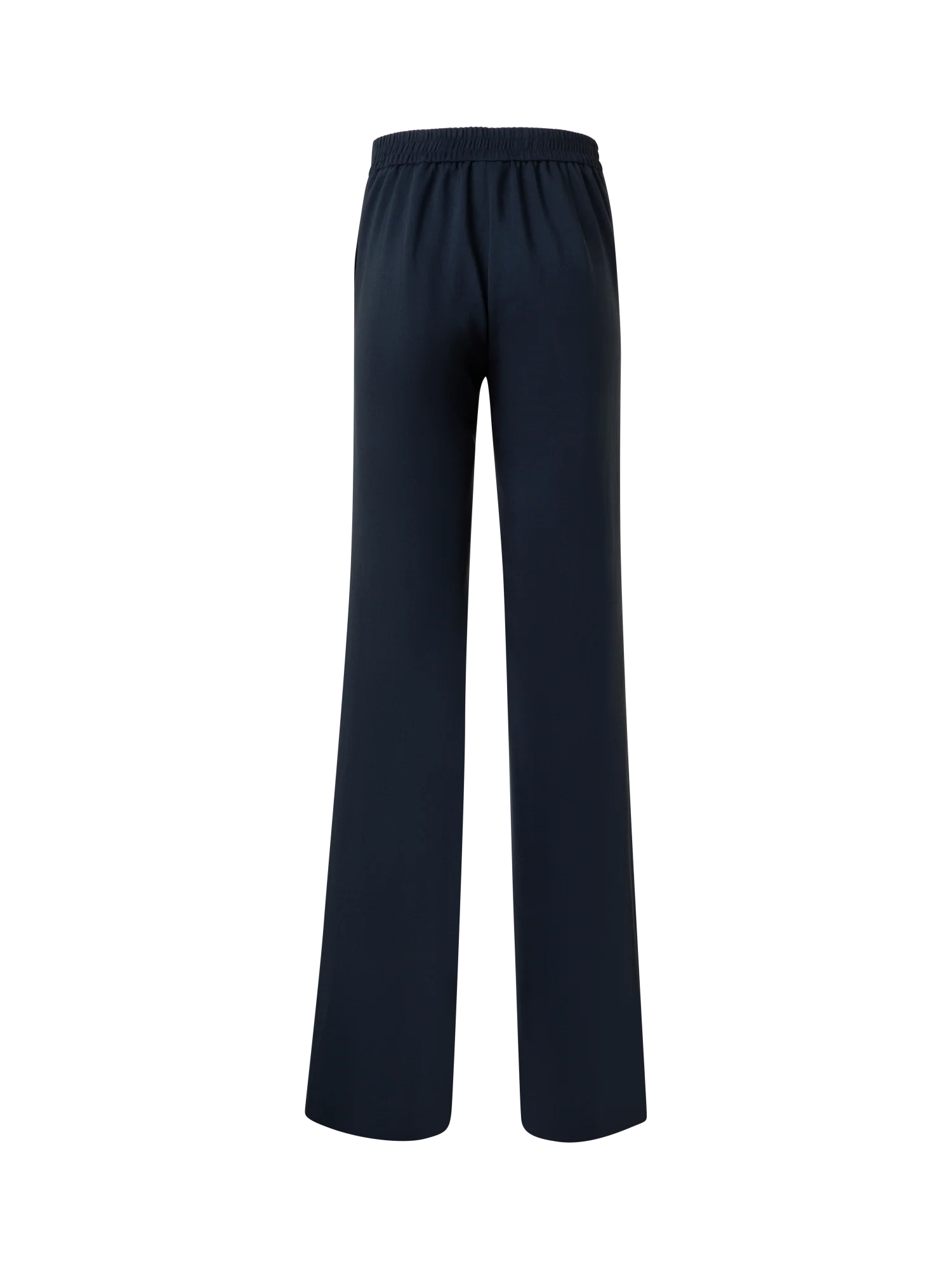 Wide Straight Cool Wool Pants with Elastic Waist - Image 3