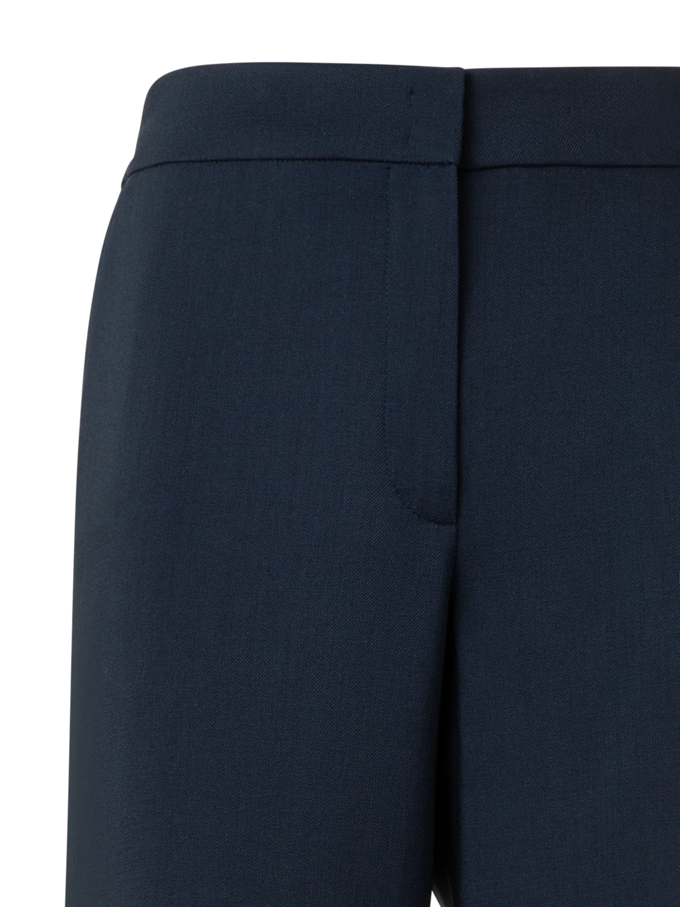 Wide Straight Cool Wool Pants with Elastic Waist - Image 4