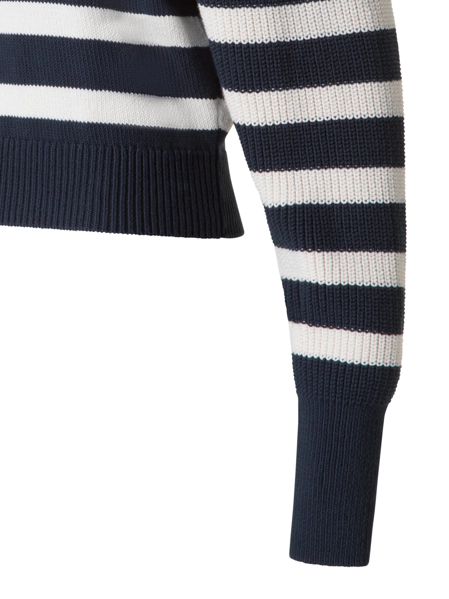 Striped Marine Style Sweater with Sailor Collar - Image 3