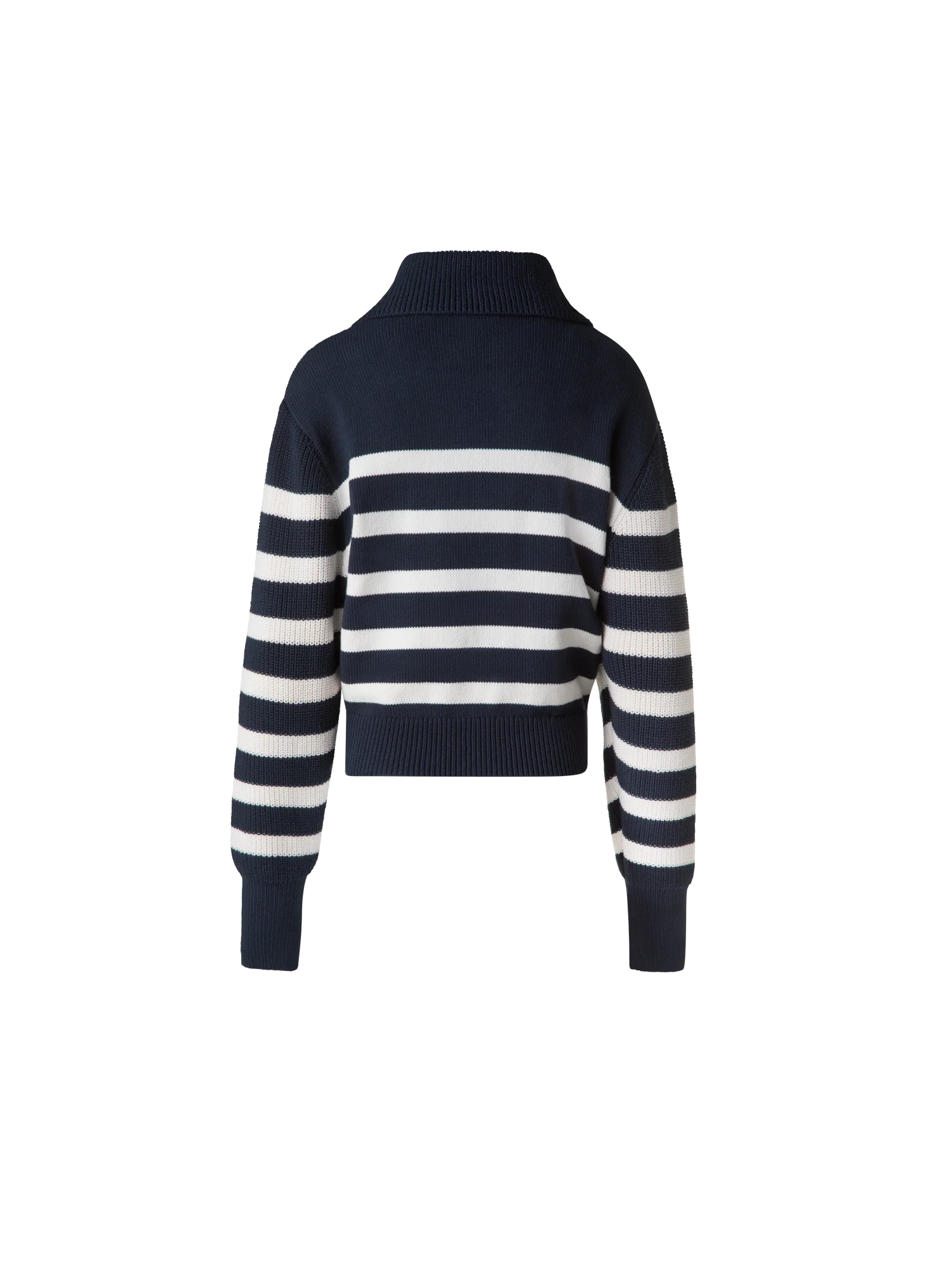 Striped Marine Style Sweater with Sailor Collar - Image 4