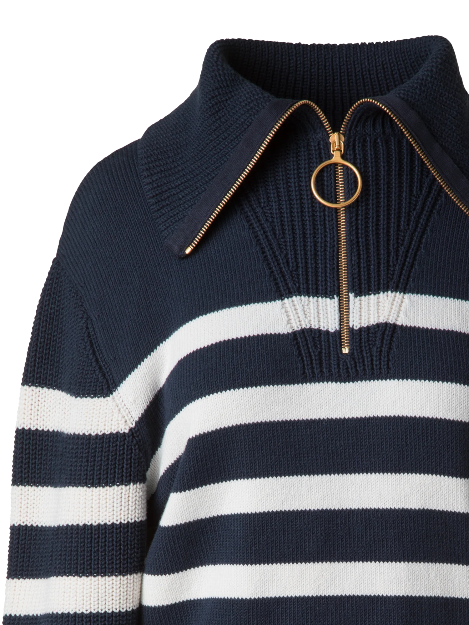 Striped Marine Style Sweater with Sailor Collar - Image 5