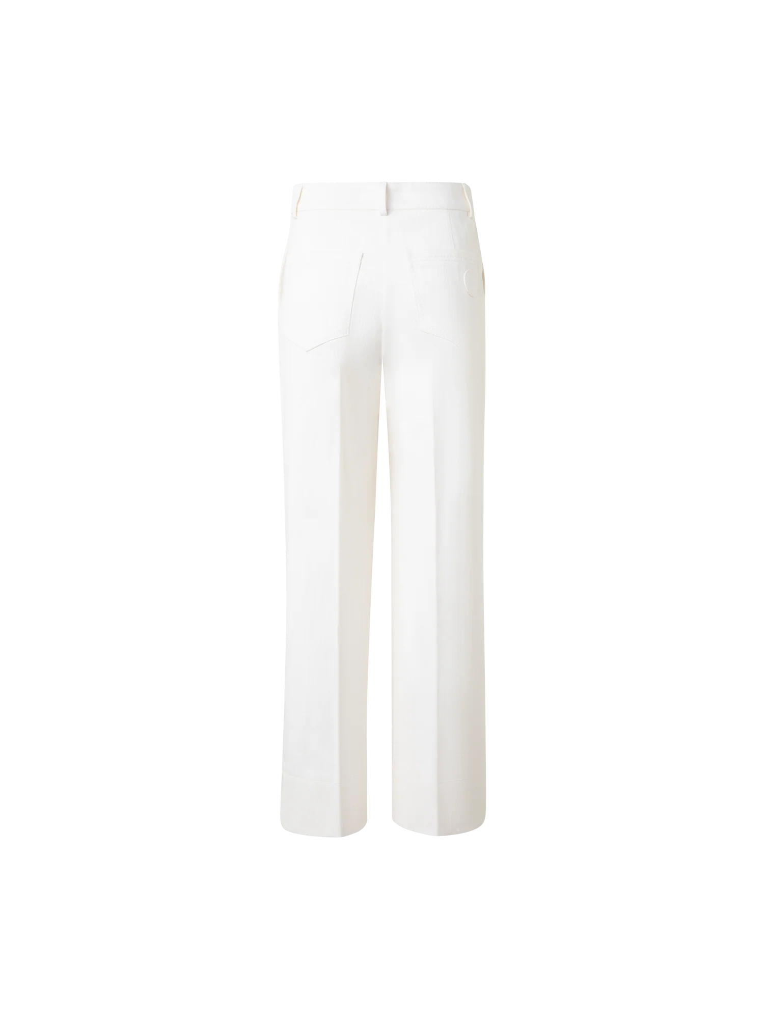 Cropped Wide Cotton Denim Stretch Pants - Image 4