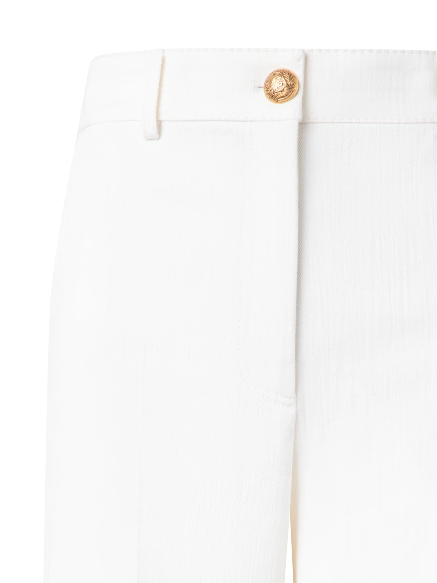 Cropped Wide Cotton Denim Stretch Pants - Image 5