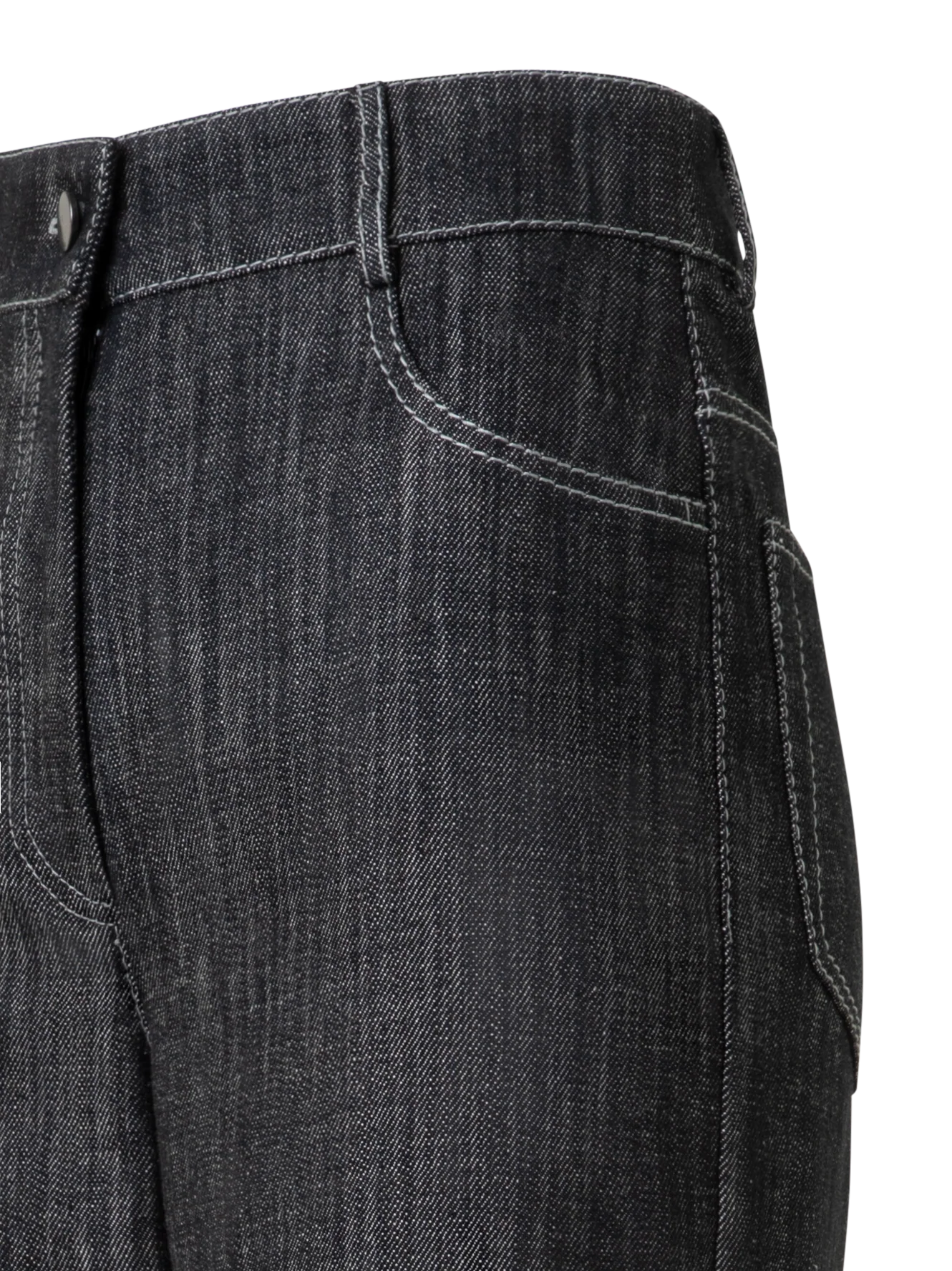 Wide Cotton Denim Pants - Image 3