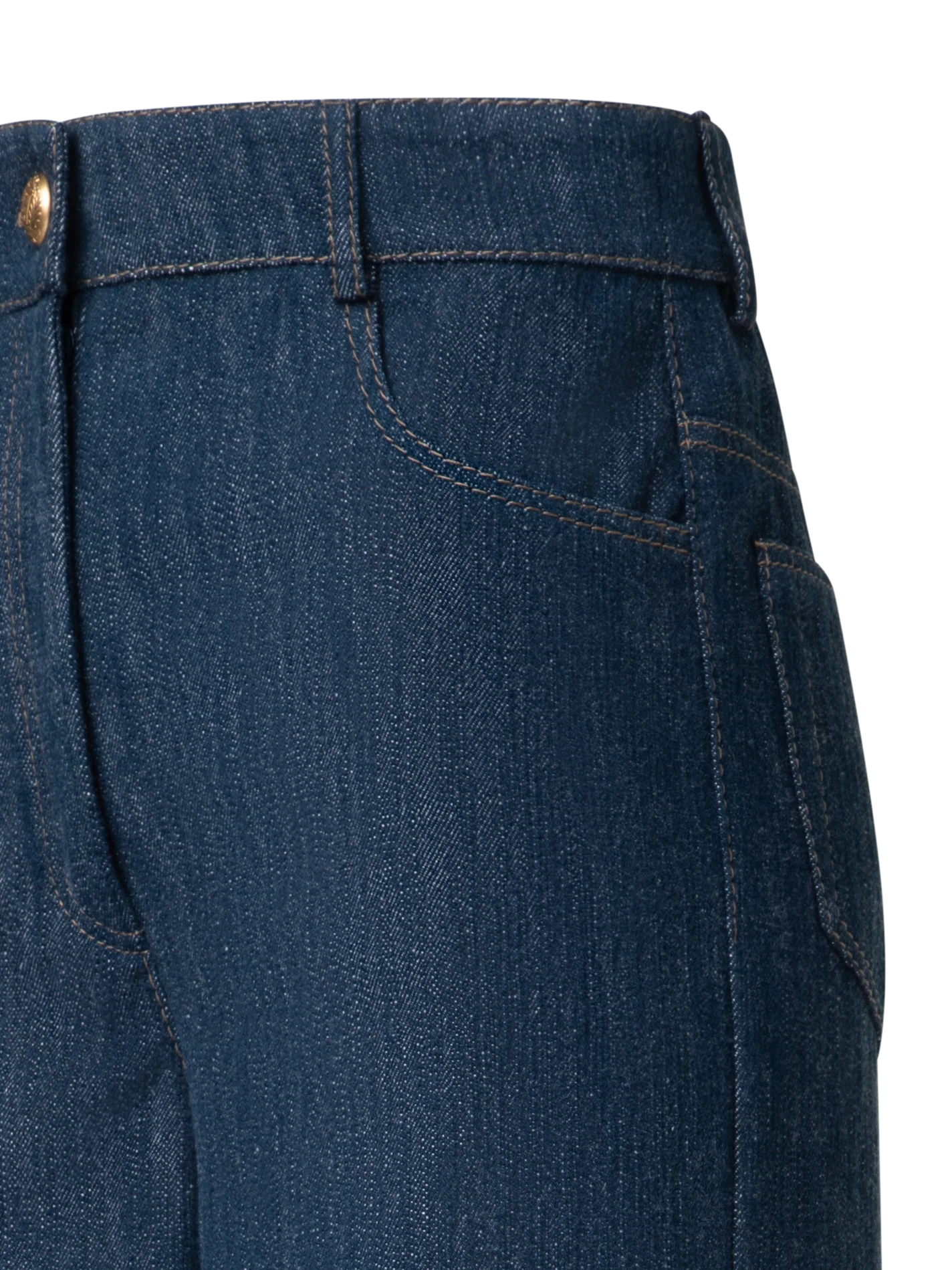 Wide Cotton Wool Denim Pants - Image 3