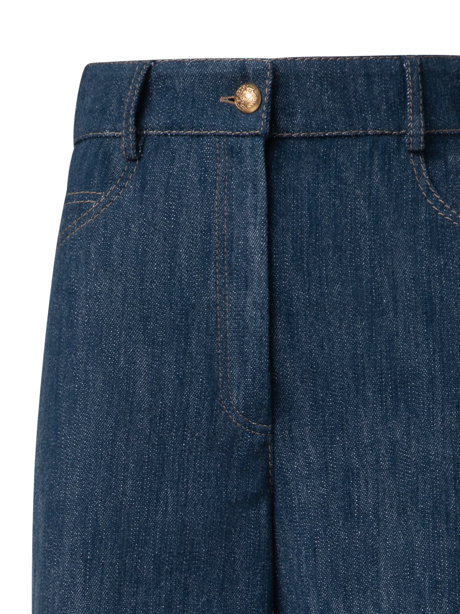 Wide Cotton Wool Denim Pants - Image 5