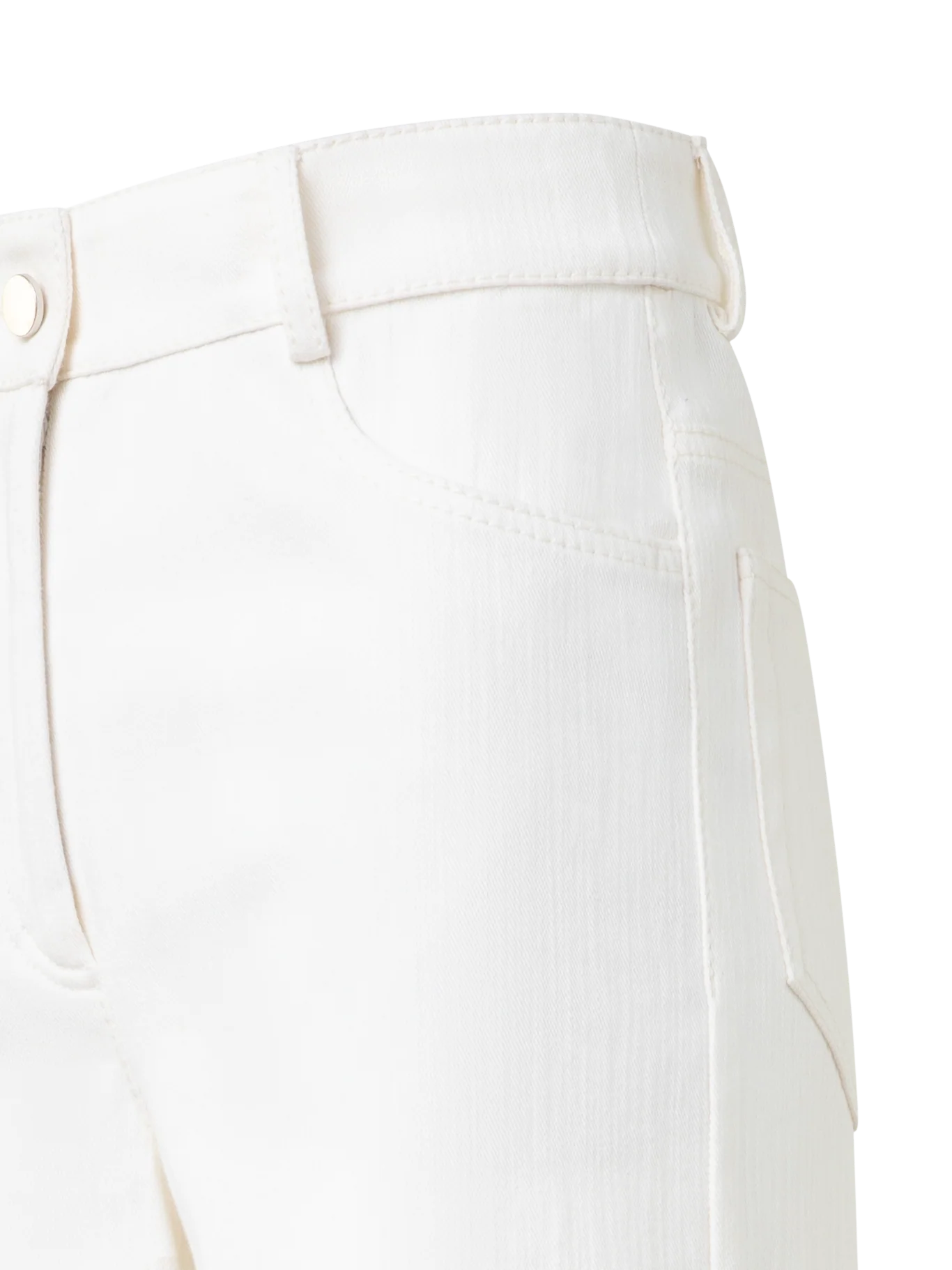 Wide Cotton Denim Stretch Pants - Image 3