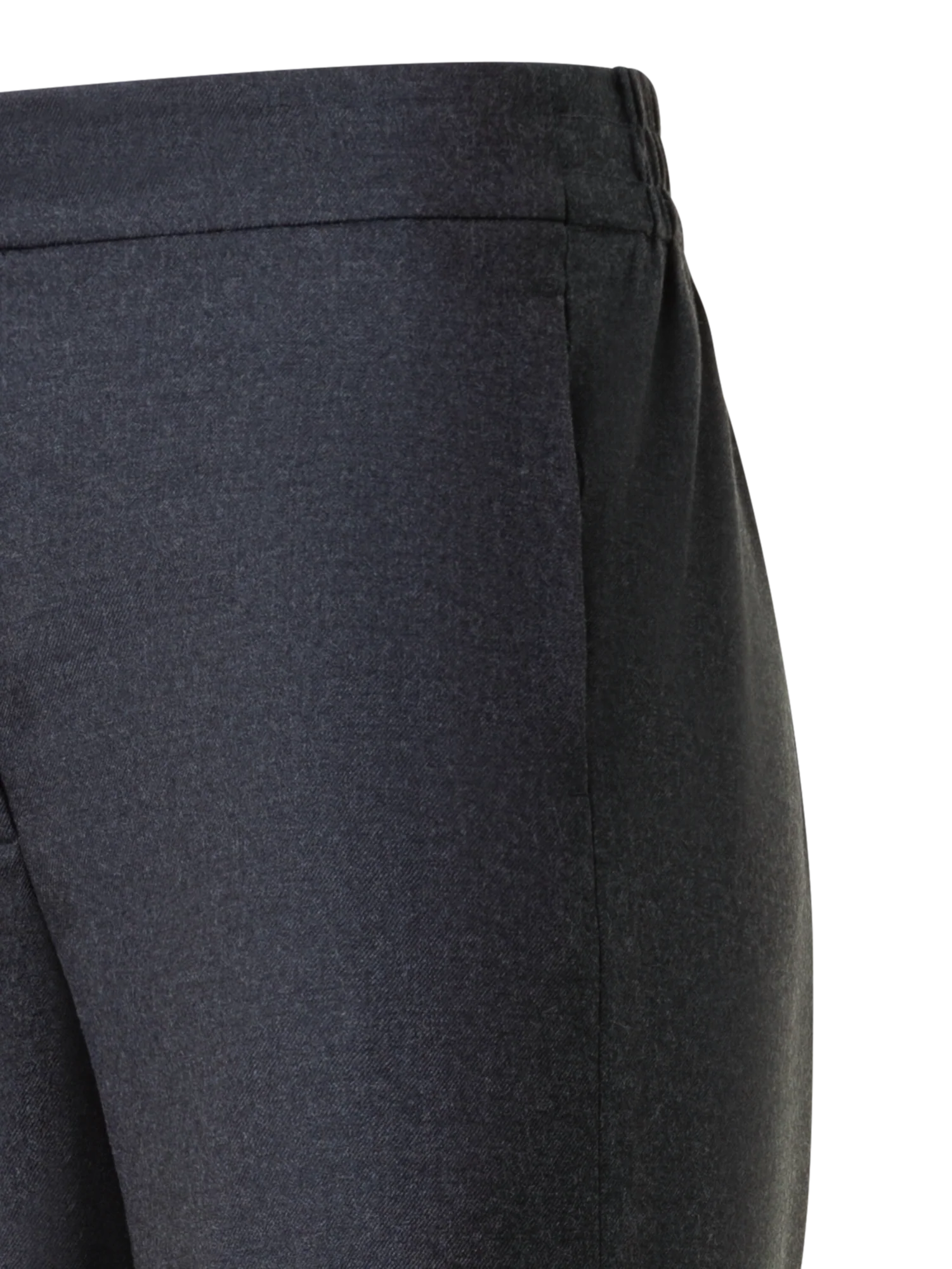 Wide Straight Flannel Pants with Elastic Waist - Image 4
