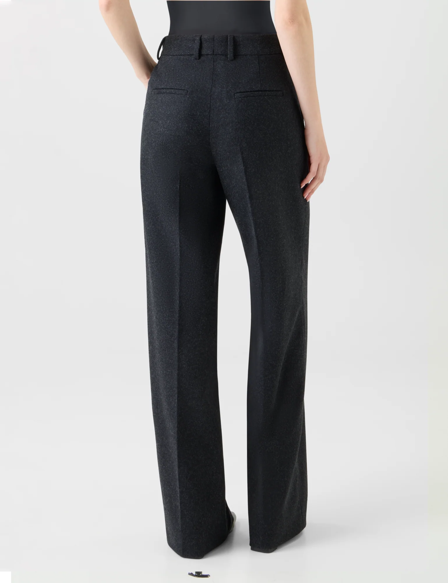 Wide Straight Wool Flannel Pants - Image 5