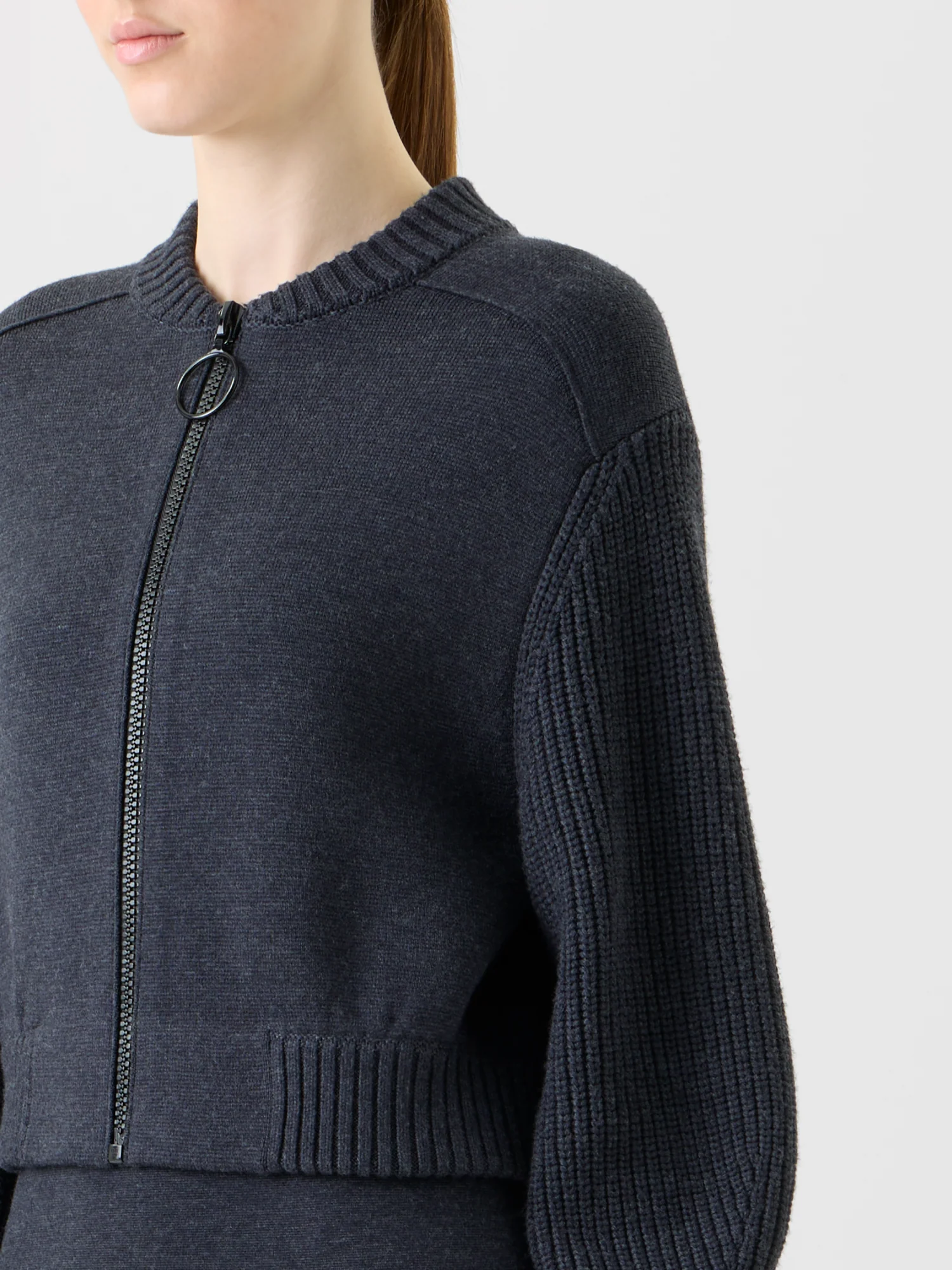 Wool Milano Knit Bomber Jacket - Image 4