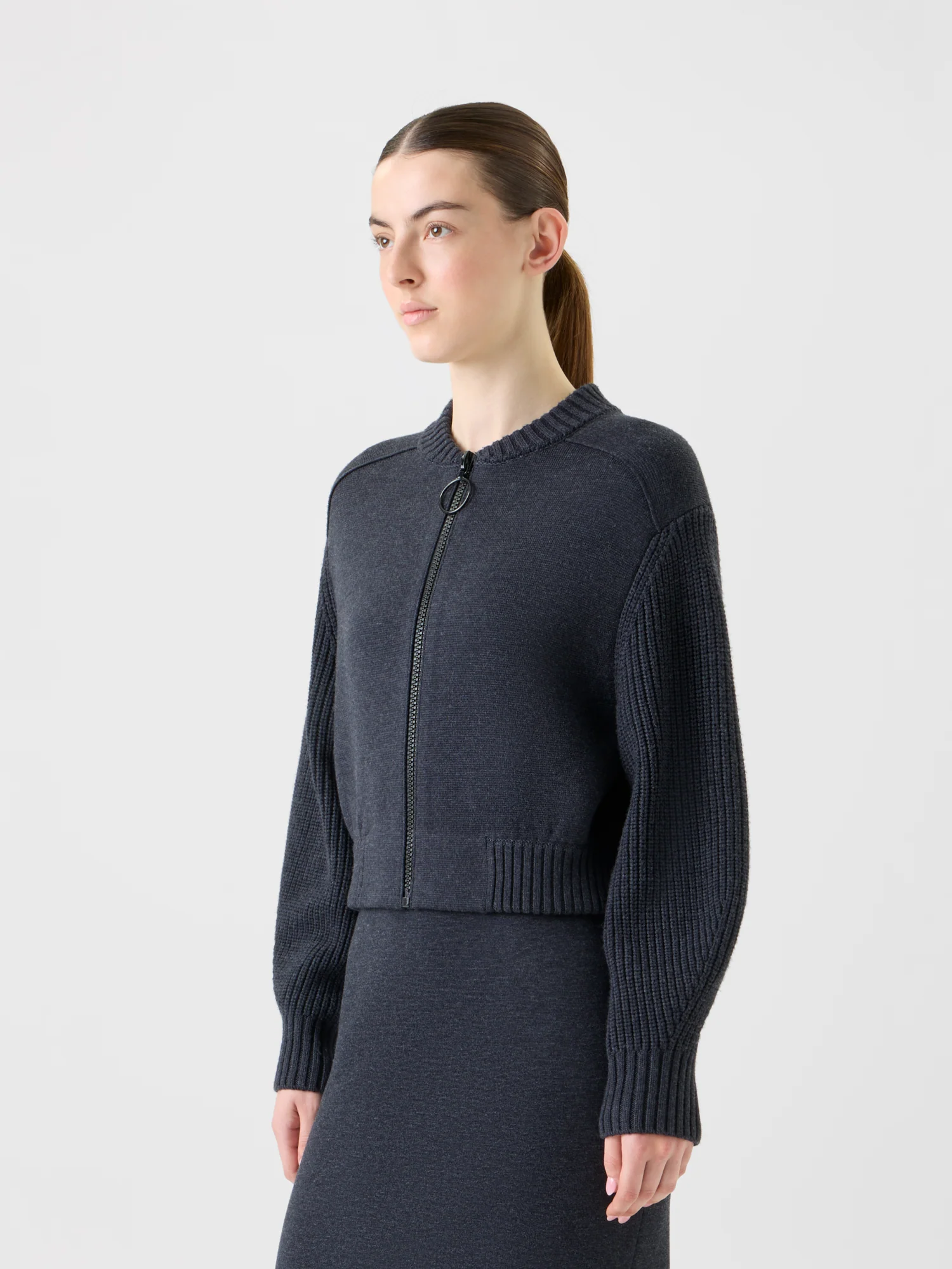 Wool Milano Knit Bomber Jacket - Image 5